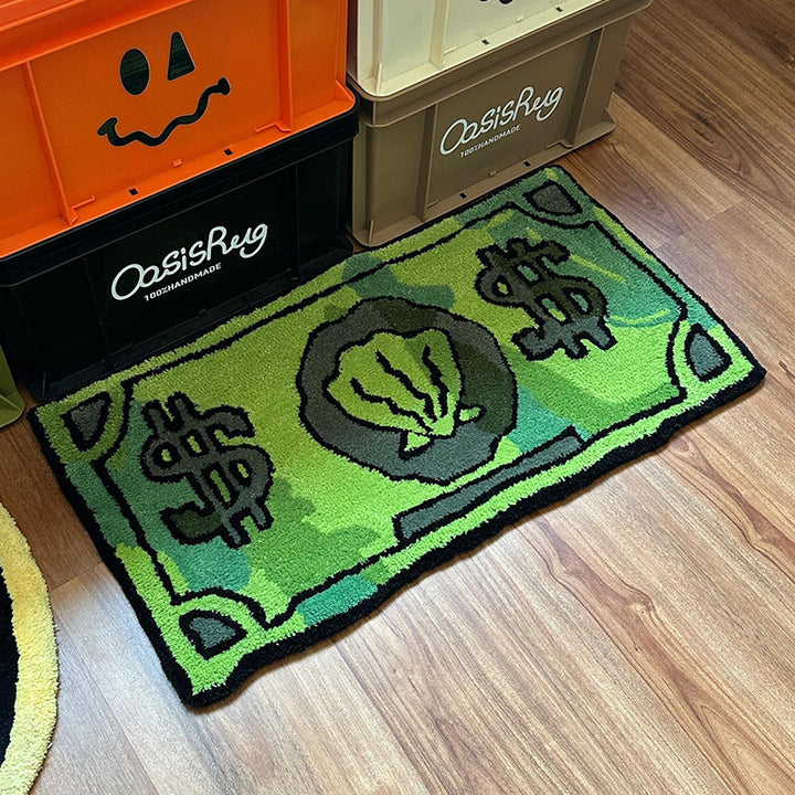 Money-Themed Plush Floor Mat