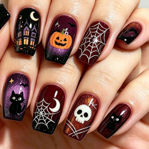 Halloween-Themed Press-On Nail Art Bowlift