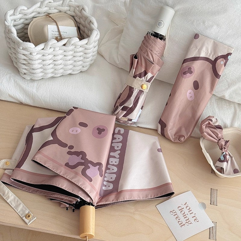 Women's high-quality folding umbrella with playful animal motif Bowlift