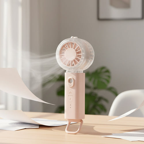 Unisex portable mini fan with spray mist function and USB battery Bowlift