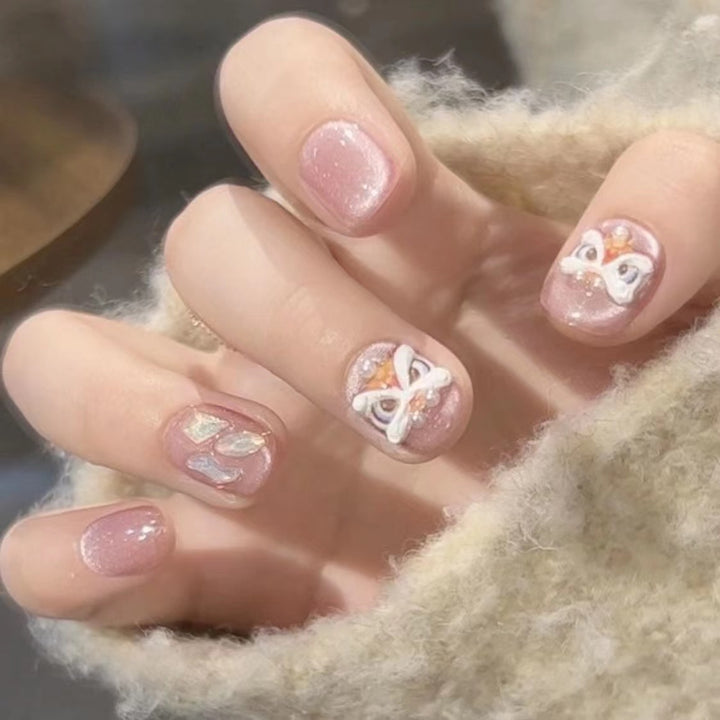 Designer Butterfly-Themed Press-On Nail Set Bowlift