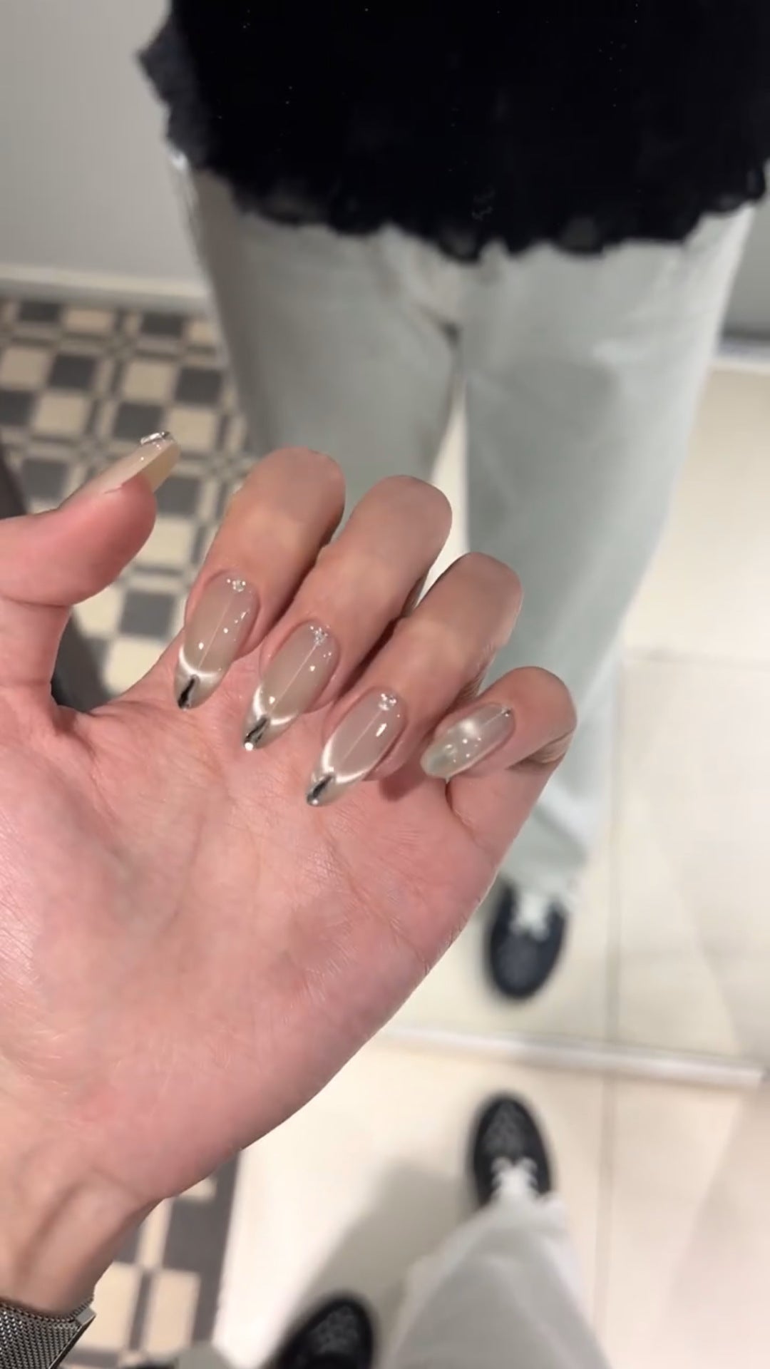 Artificial Nail Set with Elegant French Style Bowlift