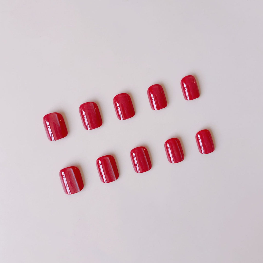 Acrylic nail set with shiny Bordeaux finish Bowlift