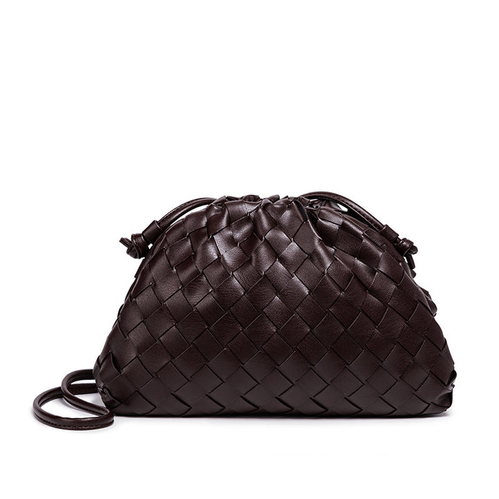 Elegant Woven Leather Bucket Bag Bowlift