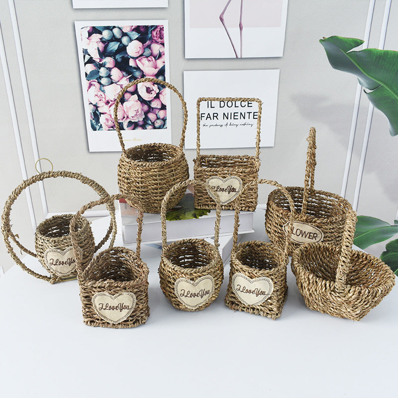 Handwoven Decorative Flower Basket Bowlift