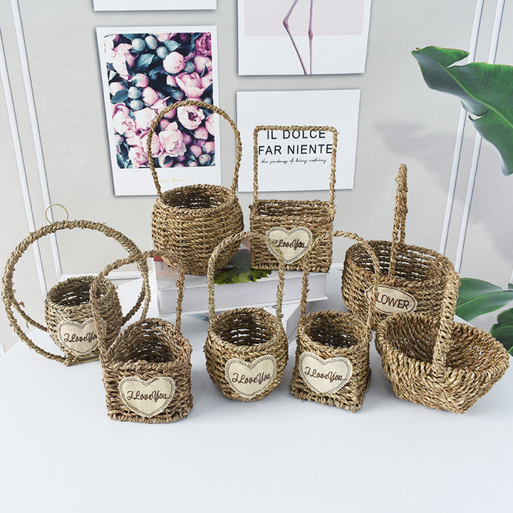 Handwoven Decorative Flower Basket Bowlift