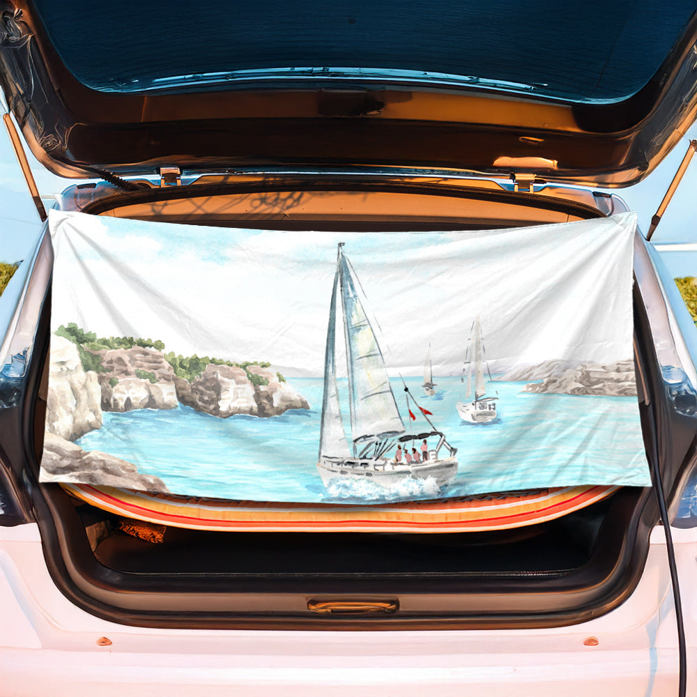 Luggage protection cover with maritime shell design Bowlift