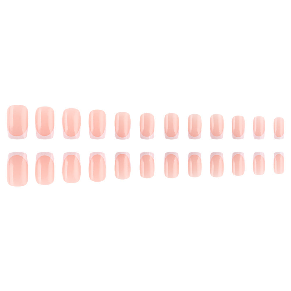 Elegant French Tip Press-On Nails Bowlift