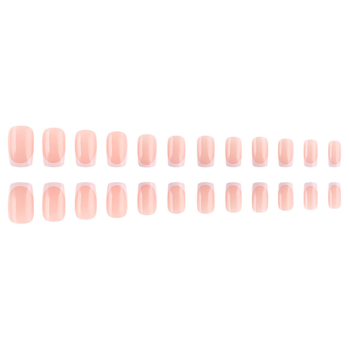 Elegant French Tip Press-On Nails Bowlift