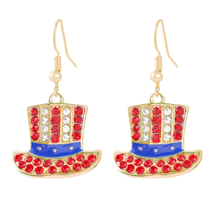 Women nan enamel horseshoe earrings with star motif and fishhook closure Bowlift