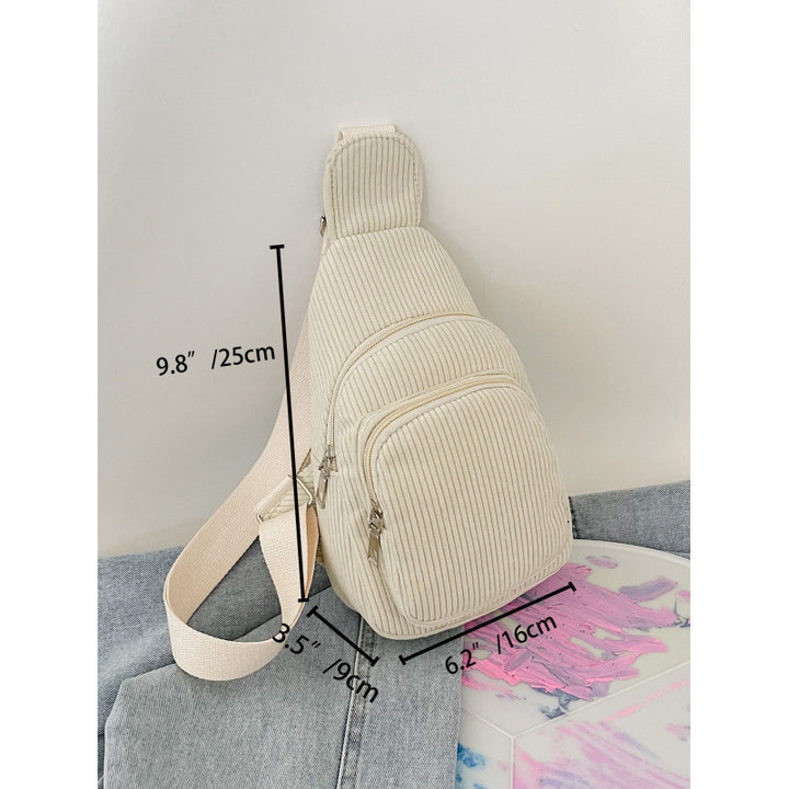 WoMulti-Compartment Corduroy Sling Bag Bowlift