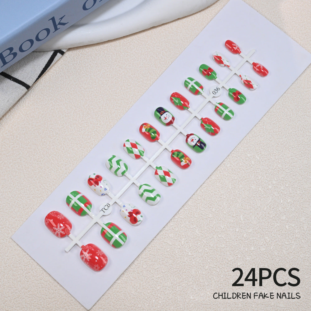Children's Fun Holiday-Themed Fake Nail Set Bowlift