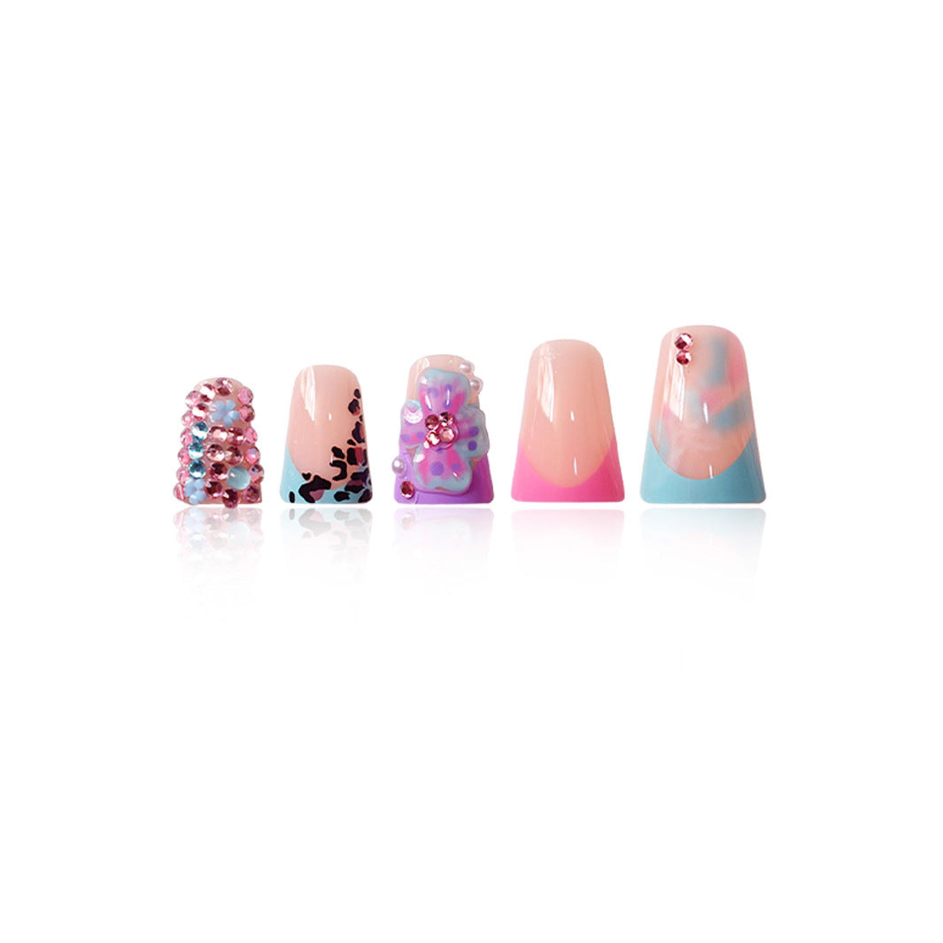 Artistic 3D Floral Press-On Nail Extensions Bowlift
