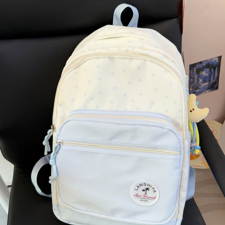 Star-Patterned Graphic Backpack