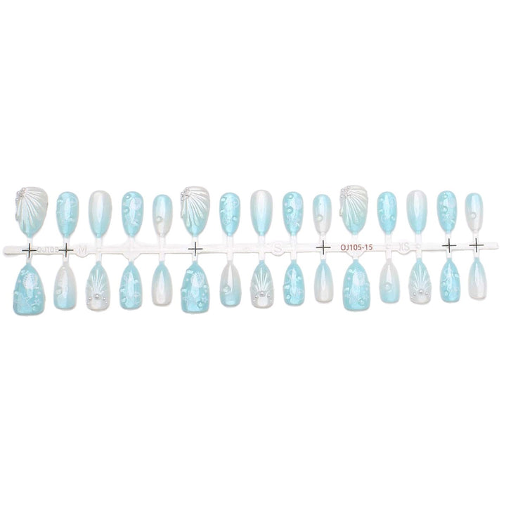 Artistic Ocean-Inspired Press-On Nail Set Bowlift