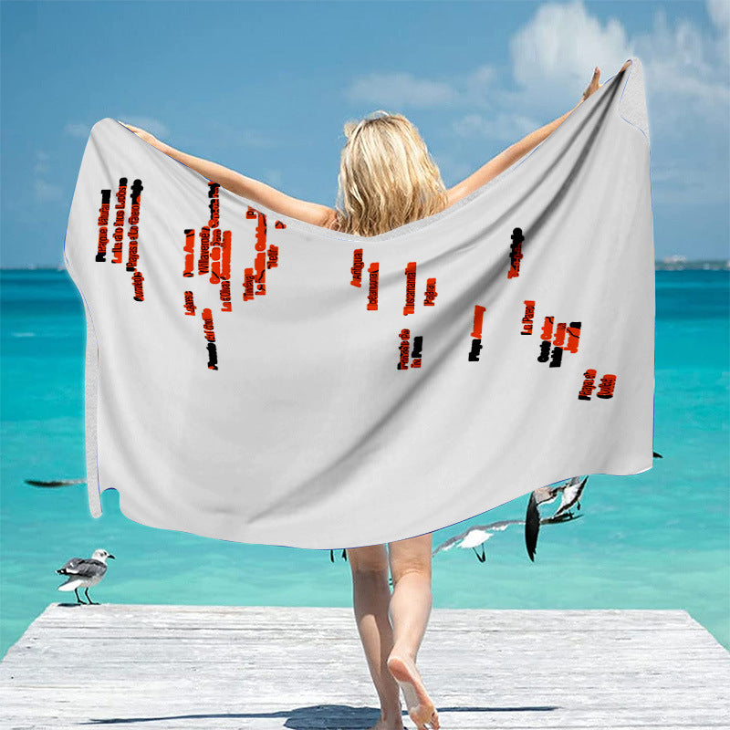 Beach towel with unique geographical motifs Bowlift