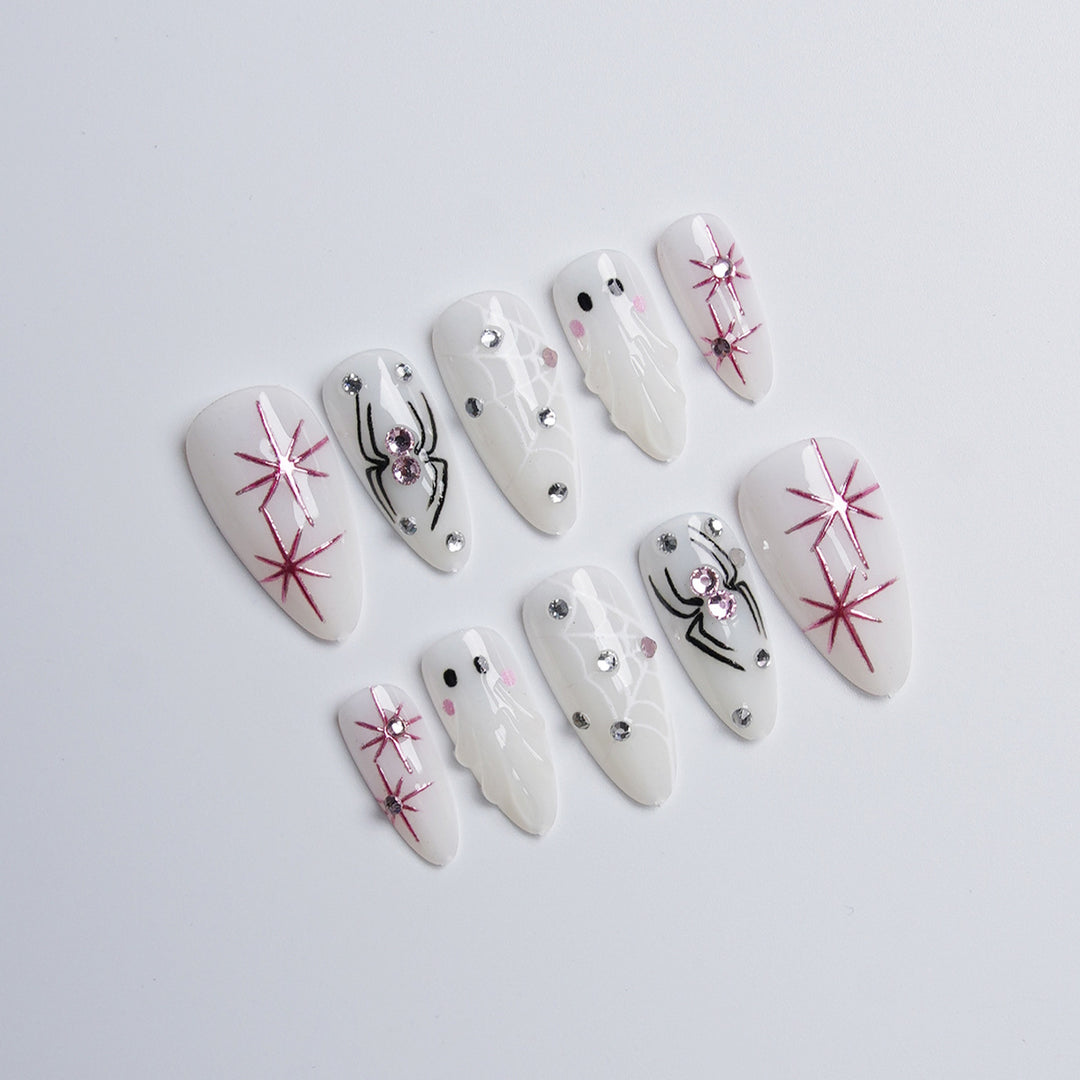Artistic nail set with stainless steel applications Bowlift