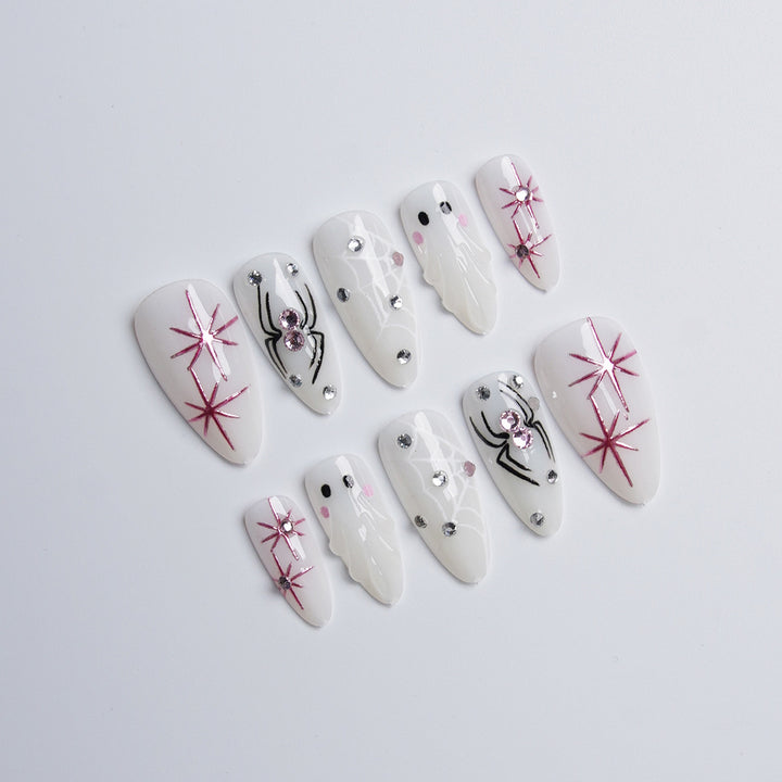Artistic nail set with stainless steel applications Bowlift