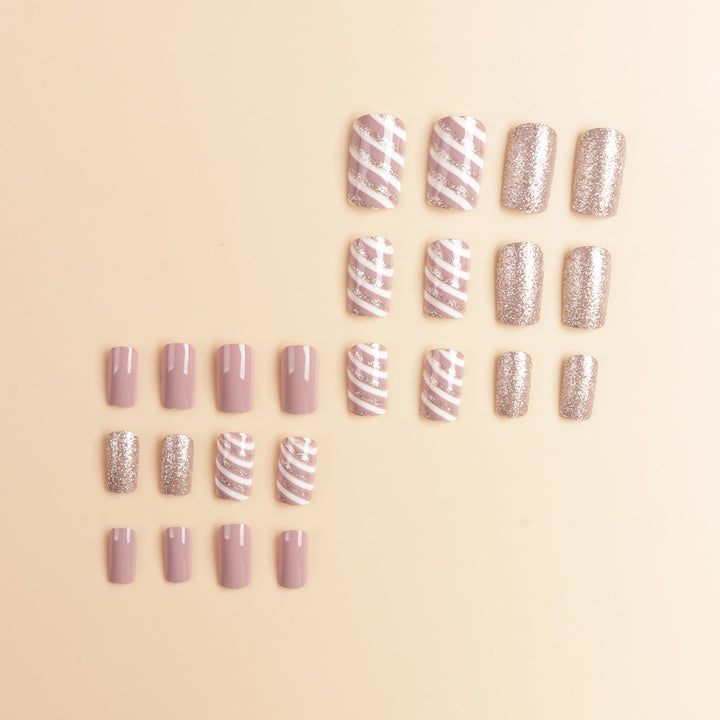 Glittery Press-On Nail Tips Set Bowlift