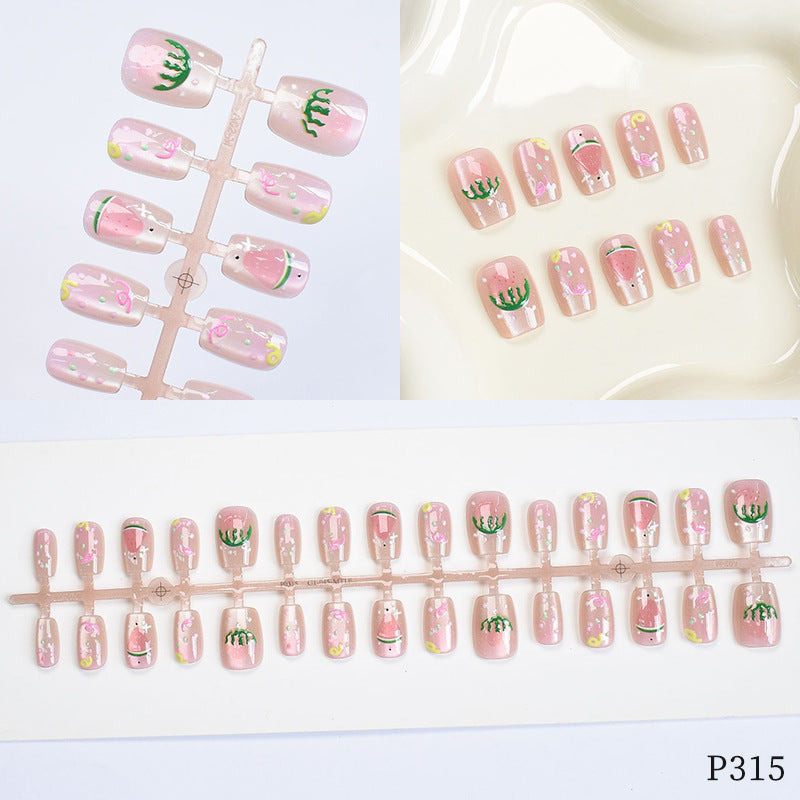 Artistic Floral Design Press-On Nails Bowlift