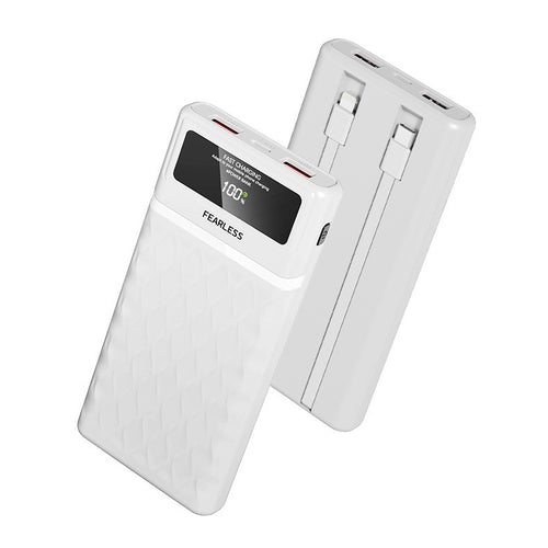 Multifunctional power bank with digital charging indicators and integrated cables Bowlift