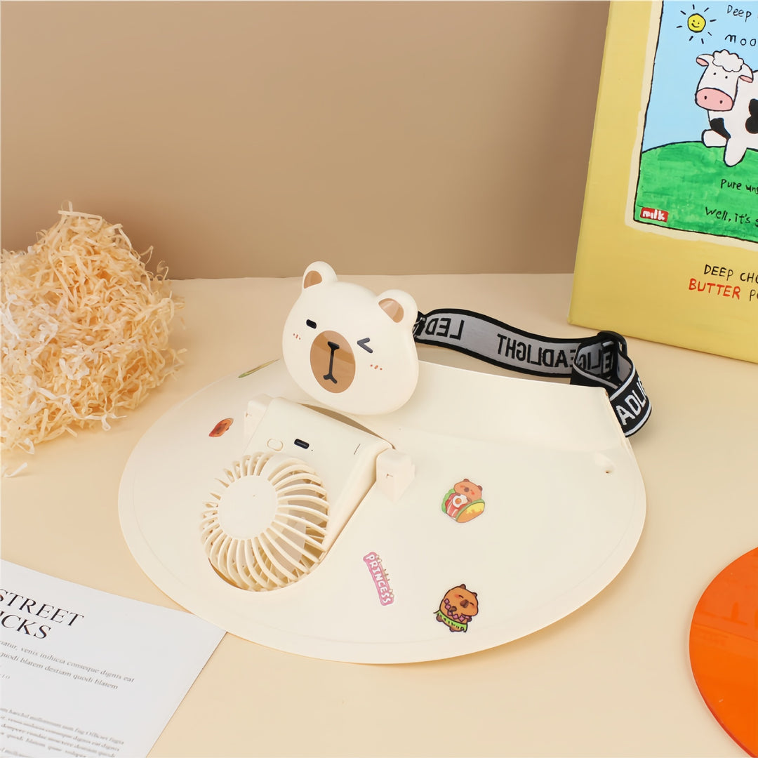 Ladies Portable Hand Fan with Cute Animal Design Bowlift