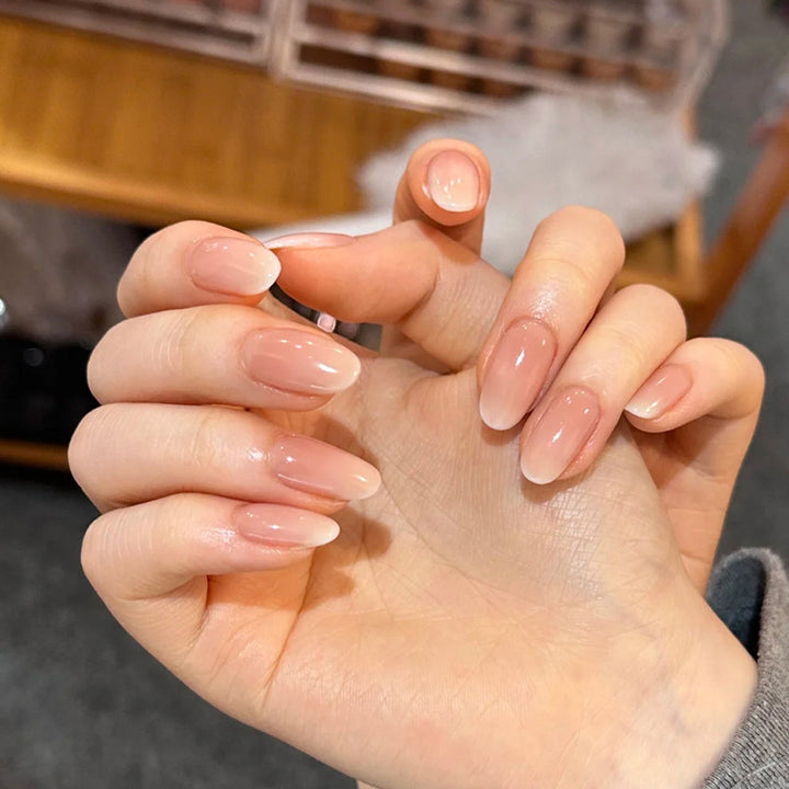 Premium Natural French Tip Press-On Nails Bowlift
