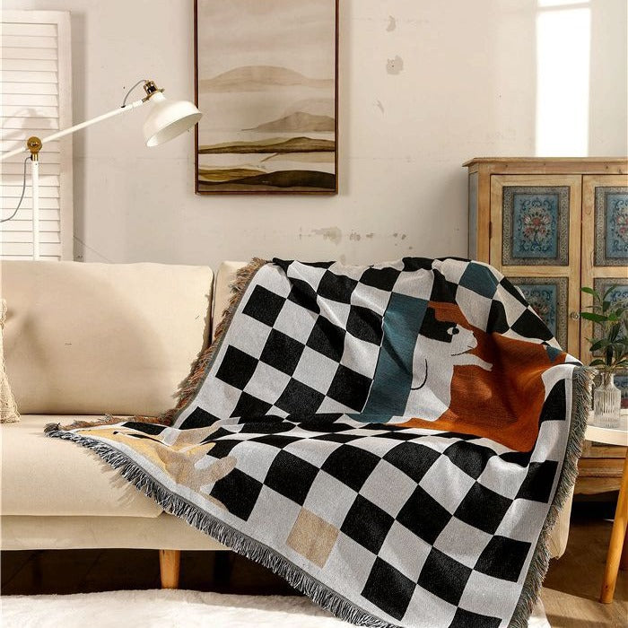 Artistic Checkerboard Throw Blanket