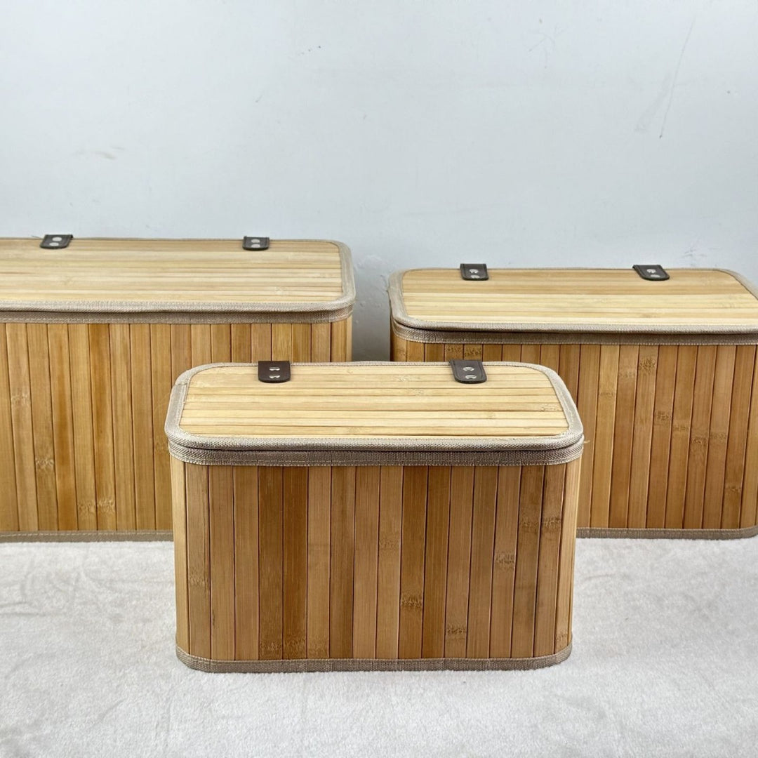 Multifunctional Storage Box Made of Bamboo Bowlift