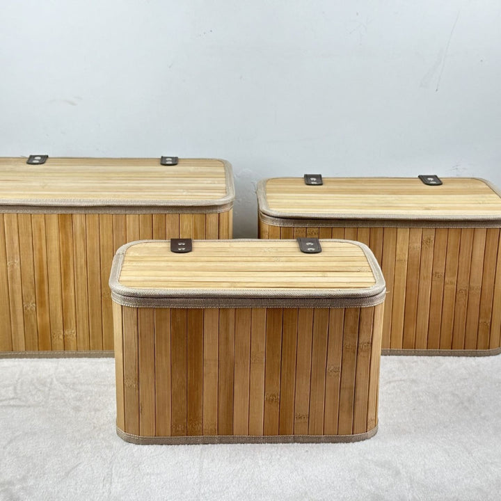 Multifunctional Storage Box Made of Bamboo Bowlift