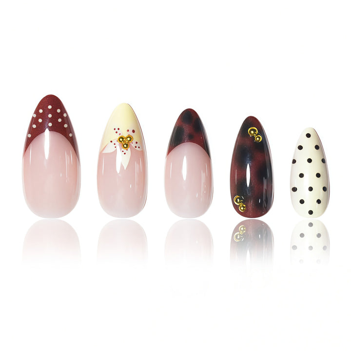 Artistic Floral Gel Nail Extensions Bowlift