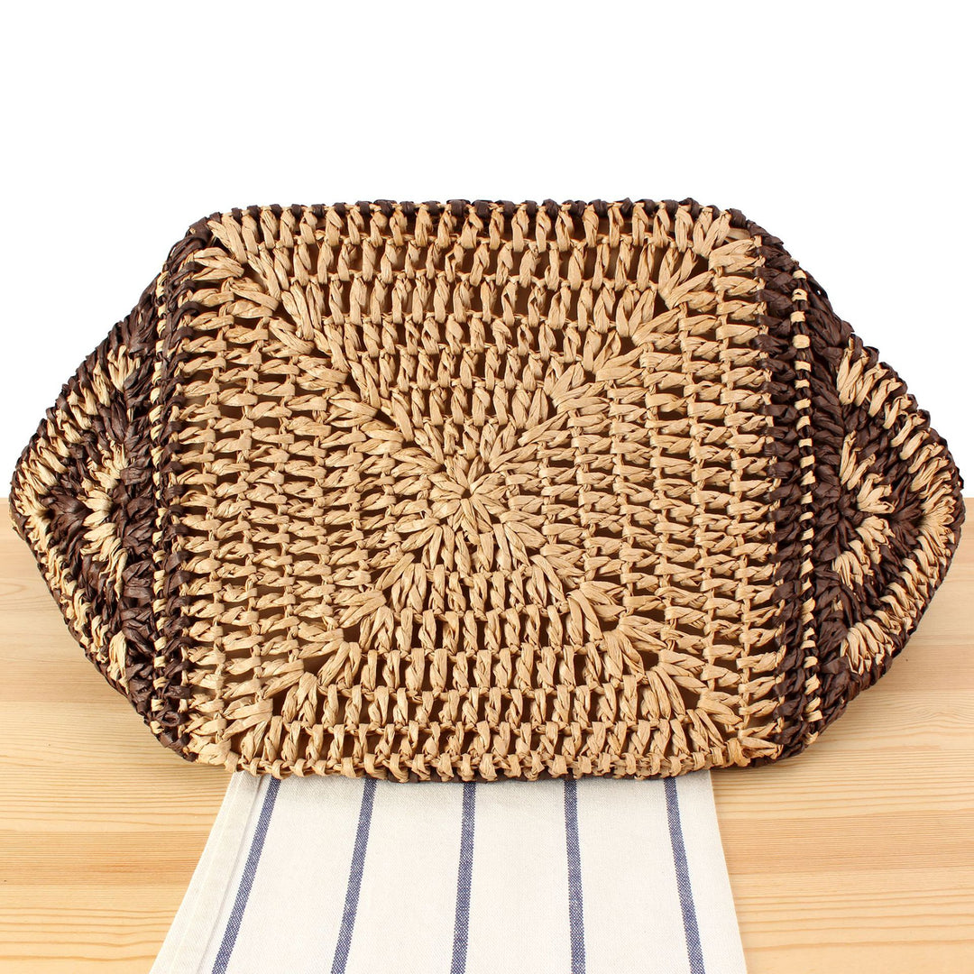 Designer basket bag with elegant leather handles Bowlift