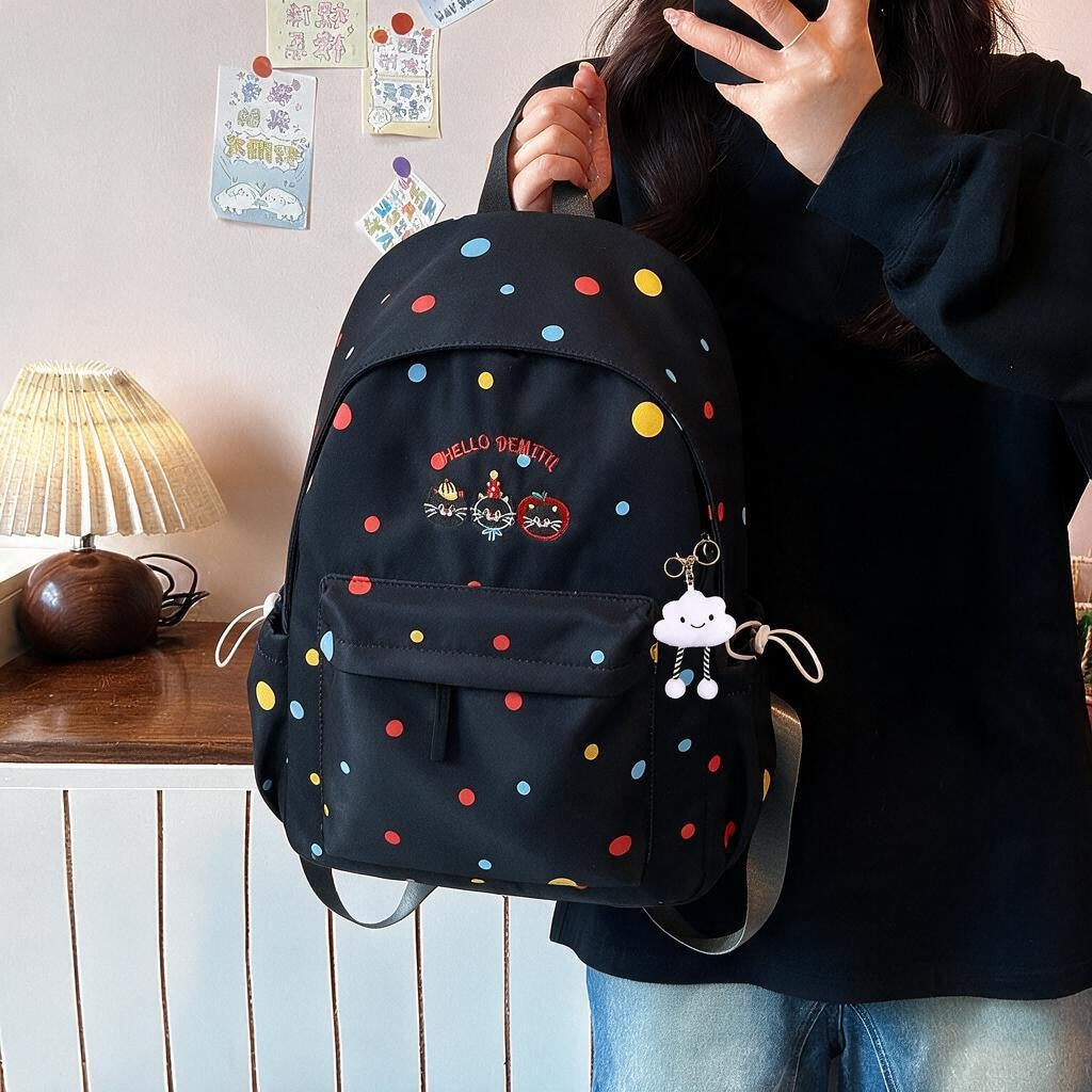 Fun-Themed Polka Dot Backpack Bowlift