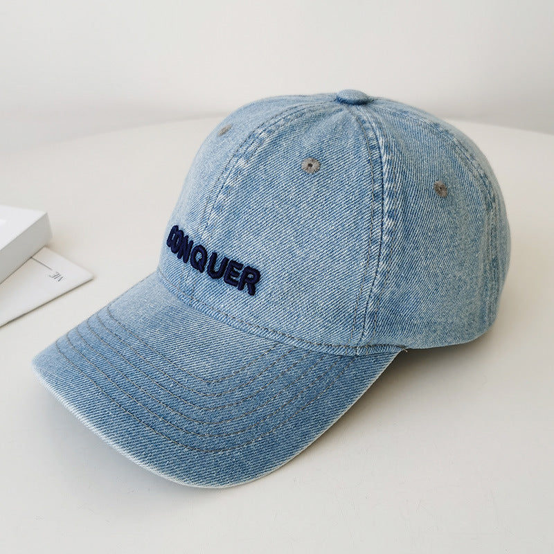 Women's Embroidered Casual Denim Cap Bowlift