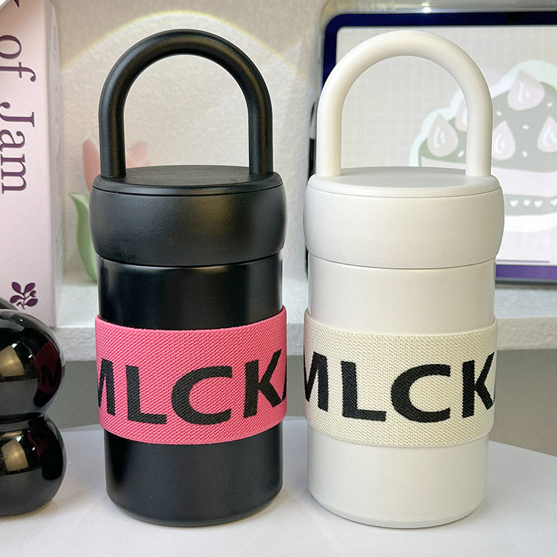 Women's multifunctional thermos cup with practical carrying handle Bowlift