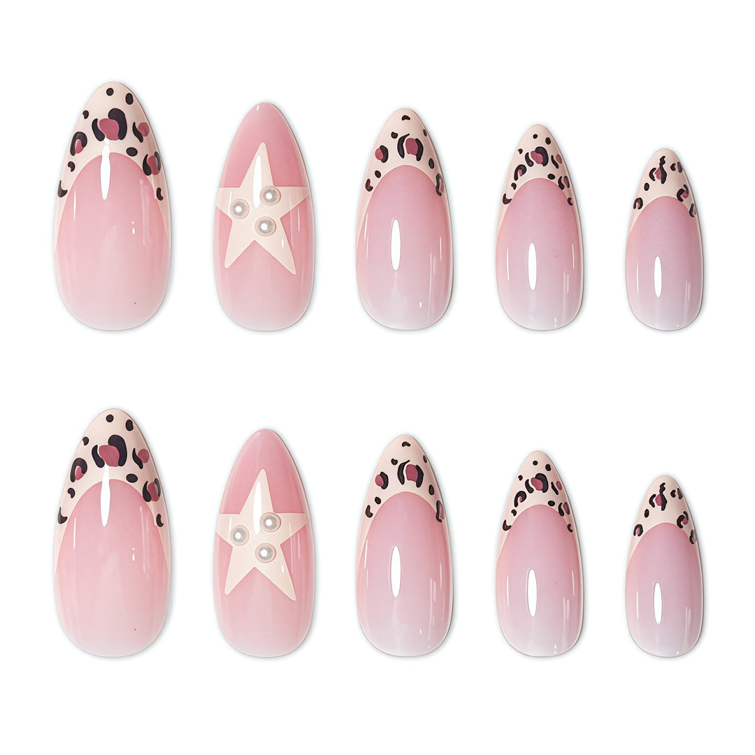 Artistic Star and Animal Print Nail Art Extensions Bowlift