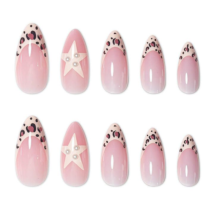 Artistic Star and Animal Print Nail Art Extensions Bowlift