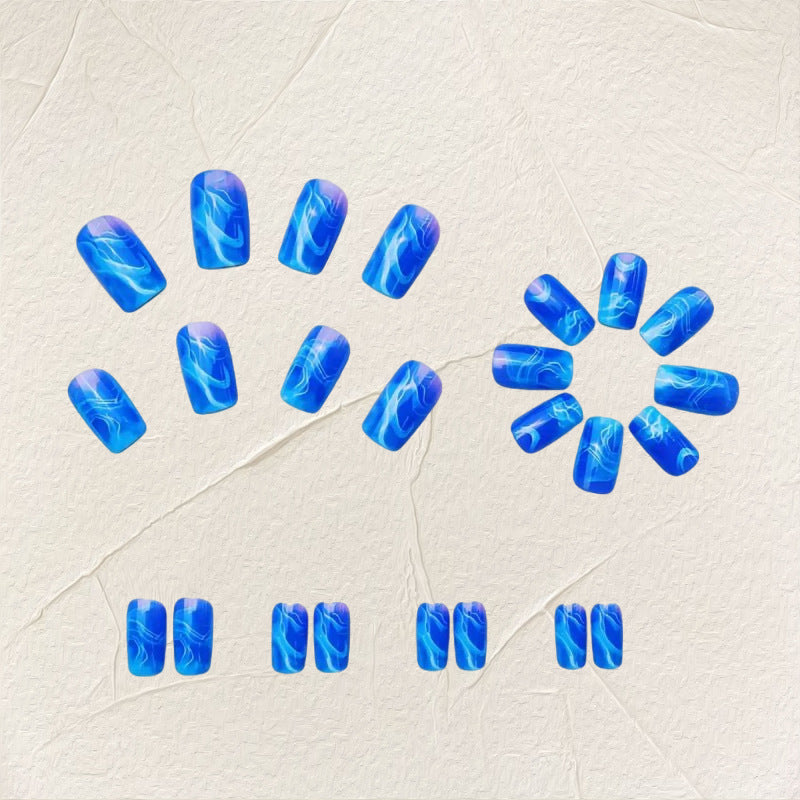 Artificial nails with modern wave pattern Bowlift