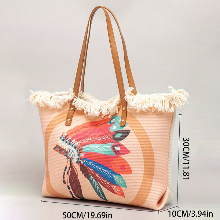 Beach bag with Unique Feather Design Bowlift