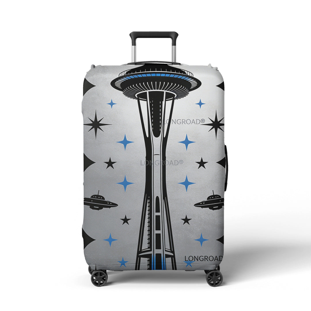 Women's suitcase cover in futuristic design Bowlift