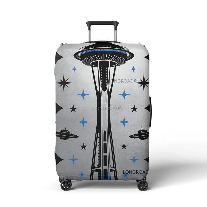 Women's suitcase cover in futuristic design Bowlift