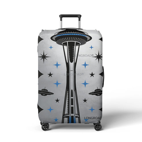 Women's suitcase cover in futuristic design Bowlift