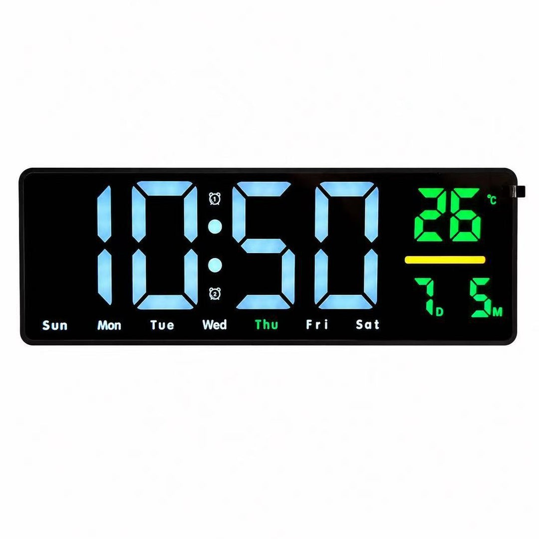 Digital wall clock with temperature and calendar display Bowlift