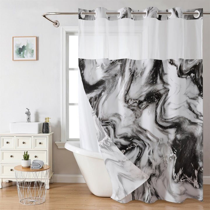 Luxury Marble Design Shower Curtain Bowlift