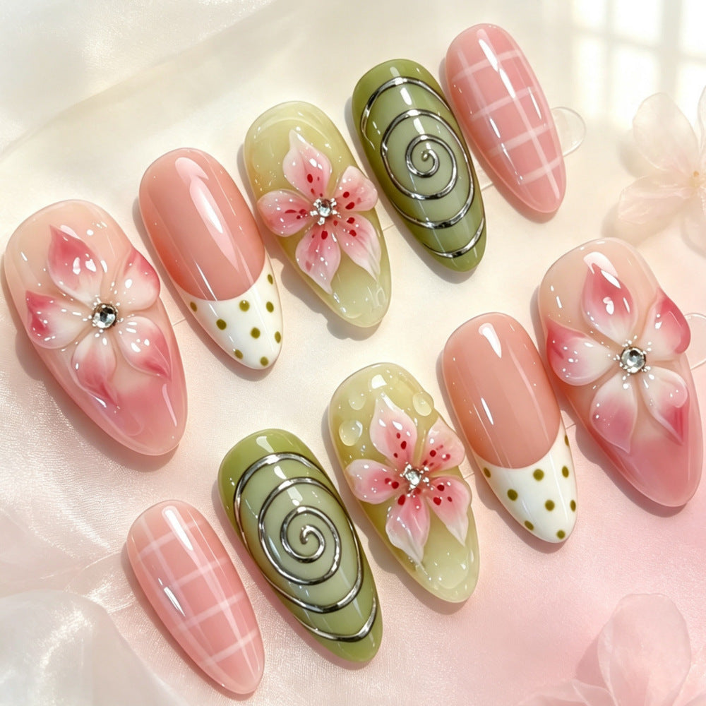 Artificial Nails in Floral Flower Design Bowlift