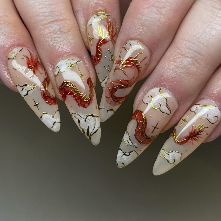 Dragon Design Art Nails Bowlift