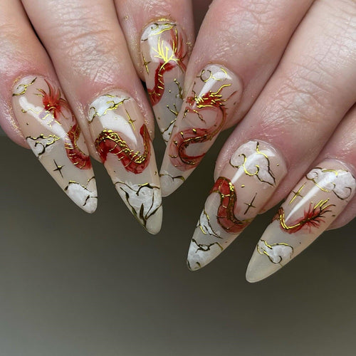 Dragon Design Art Nails Bowlift