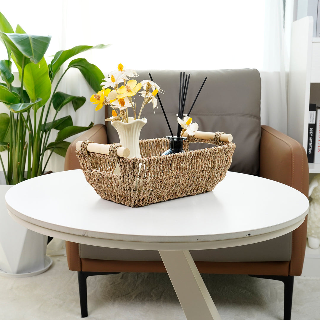 Natural Fiber Storage Basket with Handles Bowlift