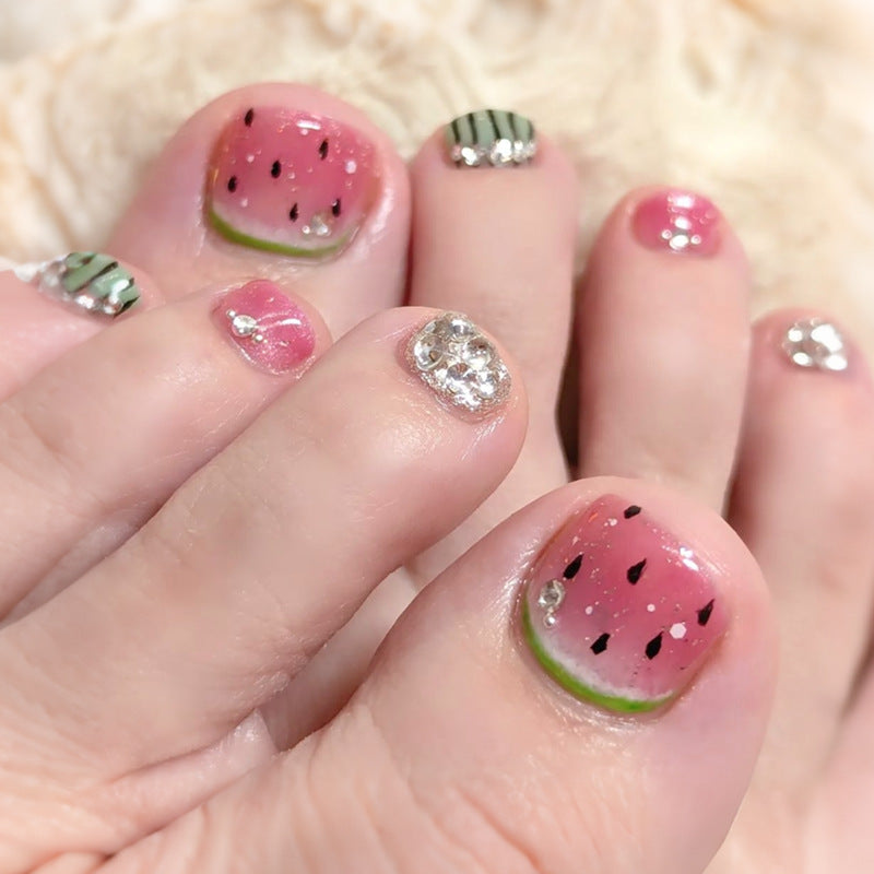 Watermelon-Themed Press-On Nails Bowlift