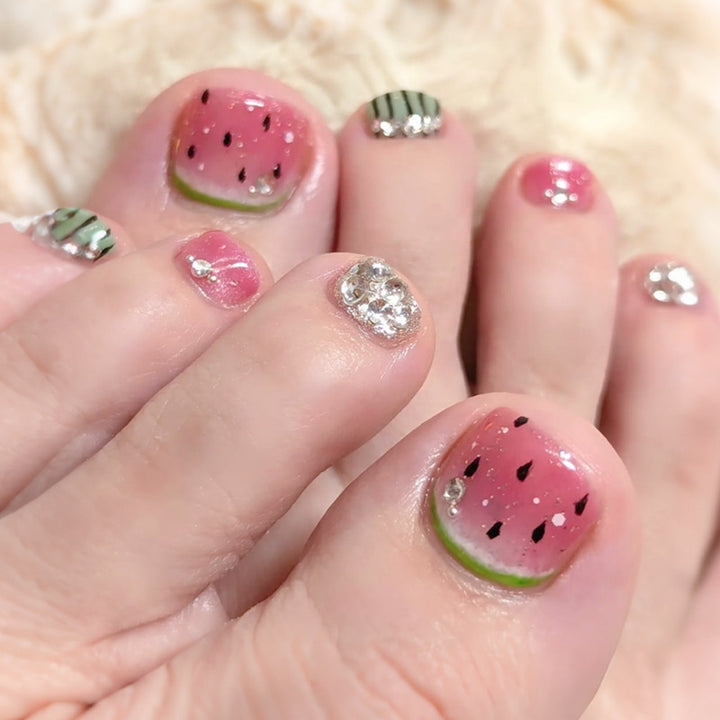 Watermelon-Themed Press-On Nails Bowlift